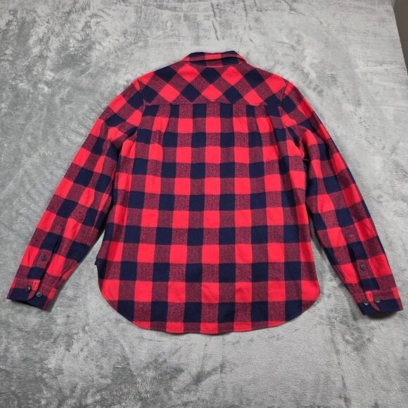 J Crew Shirt Womens Small Red Blue Buffalo Check Wool Blend Flannel Shacket - Picture 8 of 10